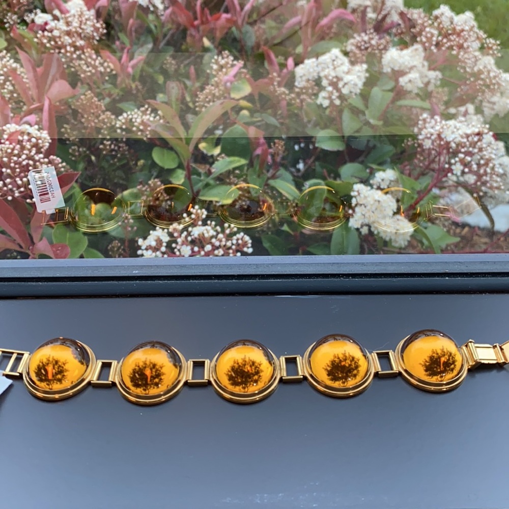 Lalique Amber colored Crystal Bracelet